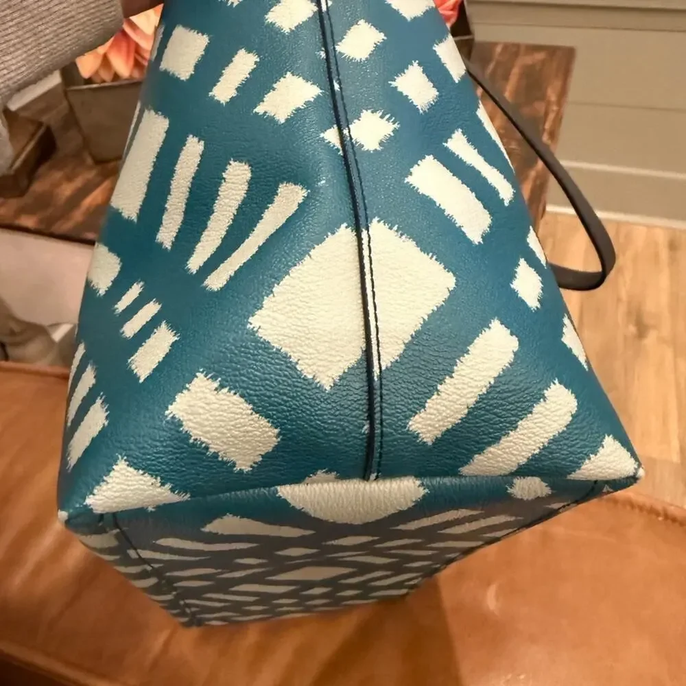 Coach City Teal Plaid Women's Tote